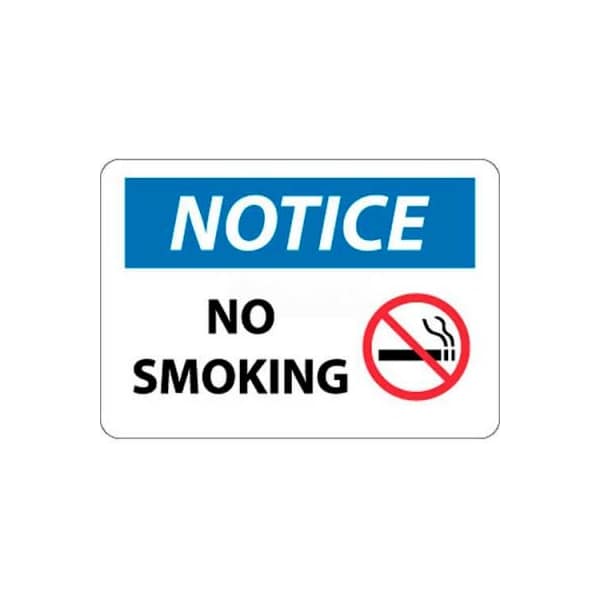 National Marker Co NMC OSHA Sign, Notice No Smoking, 10in X 14in, White/Blue/Black N314RB - main